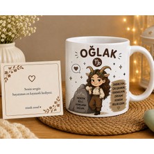 Minik Esnaf Oğlak Burcu Tasarımlı Kupa Bardak ve Mesaj Kartı Seti – Burç Temalı Hediye