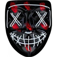 Marsilyan Hallowen Parti Maskesi Neon LED Işıklı Maske 3 Modlu Cadılar Bayramı Maskesi
