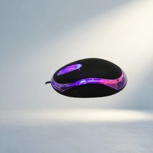Hsc Bilişim Işıklı Siyah Optik Mouse Kablolu 1200 Dpı Ergonomik Tasarım