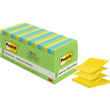1001 Ultra Pop-Up Note Dolgu, 3 x 3, Assorted Colors, 18 100-SHEET Pads/paket