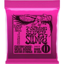 1001 Super Slinky 7 Telli Nikel Yara Elektro Gitar Telleri, Ölçü 9-52