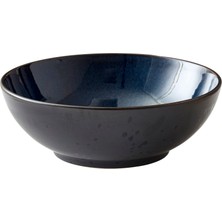1001 Fayans Salata Kase, Bulaşık Makinesi Güvenli, Çap 30 Cm, Siyah/lacivert
