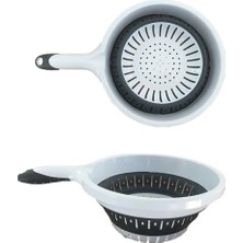 1001 Katlanabilir Mutfak Süzgeci, Saplı, 30,5 x 14 Cm, Bulaşık Makinesinde Yıkanabilir