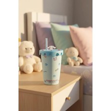 1001 Lisanslı Cinnamoroll Tatlı Fabrikası Dekoratif Seramik Bardak, Kapaklı ve Pipetli, 400 Ml, 20223