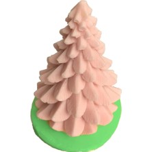 1001 Çam Ağacı Şeklinde Silikon Mum Kalıbı 6X6X10 cm