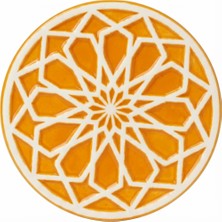 1001 El Yapımı Premium Seramik Bardak Altlığı | Özel Kabartmalı Selçuklu Motifi | Otantik Bal Kö