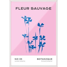 1001 Beyaz Çerçeveli Tablo Fleur Sauvage Pembe Fransız Stil Sanat Salon Dekoru Poster 100739, 50 x 70