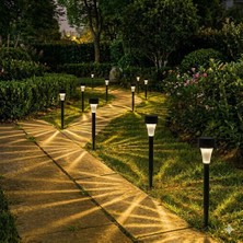 1001 10'lu Güneş Enerjili LED Bahçe Aydınlatması Solar Lamba Dekoratif Saplama Bahçe Yol Lambası