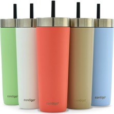 1001 No-Spill Tumbler Yalıtımlı Su Şişesi, Pipetli, Kırmızı, 720 ml