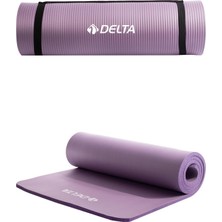 1001 Delta Konfor Zemin 15 mm Taşıma Askılı Pilates Minderi Yoga Matı, Lila, 15 mm