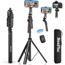 1001 2 Metre Tripod Selfie Çubuğu Bluetooth Kumandalı 360° Dönebilen Telefon Kamera Standı Cold Sho