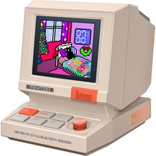 1001 Minitoo Retro Pc-Style Bilgisayar Hoparlörü, Akıllı Piksel Ekranı ve Kendi Resimlerinizi Oluşt