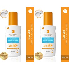 1001 Dermasolar Sun Milk Güneş Kremi 200 ml (2 Paketi)