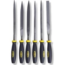 1001 Mini Eğe Seti, 6 Parça, 5X180 Mm, Çelik, Kaymaz Saplı, Metal ve Ahşap Işleme Için