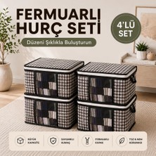 1001 4 Adet Lüks Pencereli Çok Amaçlı Dolap Düzenleyici Hurç Çorap Hurcu 34 x 22 x 22 cm (Siyah)