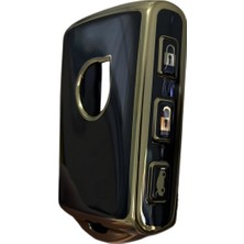 1001 Autohan Keys Volvo XC40 XC90 XC70 S60 Için Anahtar Koruma Kılıfı, Siyah-Gold, 2021-2025 Model Uy