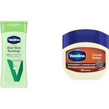 1001 Vücut Losyonu Aloe Vera Ferahlığı Kuru Ciltler Için 200 ml ve Vaseline Nemlendirici Jel Krem C