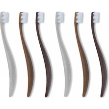 1001 Wood Love Bioplastik 3’lü Diş Fırça Seti - 6750 Antibakteriyel Yumuşak Kıl, Ergonomik Lignin