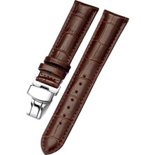 1001 20MM-22MM-24MM Saat Uyumlu Çelik Klipsli Hakiki Deri Saat Kordonu Kayışı LS35