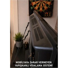 1001 Mobilyaya Yapışkanlı V Tipi LCD Tv Askısı Sabitleme Çoçuk Evcil Hayvan Deprem Koruma Güvenli