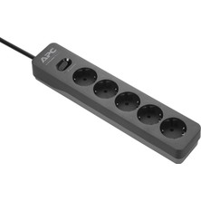 1001 Schneider Apc PME5B-GR 918 Joule Anahtarlı 5'li 1.5 M Akım Korumalı Priz, Siyah
