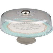 1001 STLT-206 Ayaklı Pasta Tabaği Vintage Pink 30CM