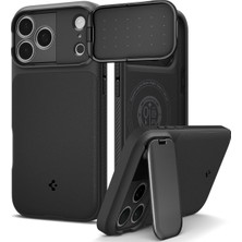 1001 iPhone 17 Pro Max ile Uyumlu Magsafe Kılıf Optik Armor Mag Fit Metal Stand Özellikli Kamera Korum