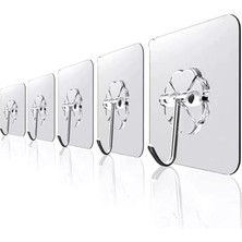 1001 Kendinden Yapışkanlı Şeffaf Askı Askılık Havluluk 5'li Set