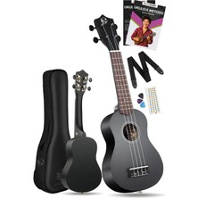 1001 Nova UKS-21BK Gül Ağacı Siyah Soprano Ukulele Seti (Siyah)