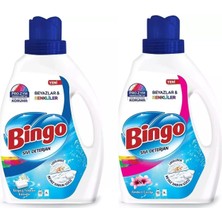 1001 Bingo Sıvı Deterjan Beyazlar ve Renkli Çamaşırlar Için, Amber Çiçeği ve Beyaz Sabun Kokulu,