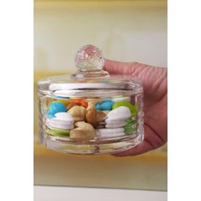1001 Lüx Kristal Kapaklı Cam Şekerlik & Cam Lokumluk, Kesme Cam Lüx Şekerlik 10CM*10.5CM - (4 Model)