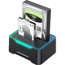 1001 Primex PX-2900 Sata 2.5/3.5 Inç HDD SSD Docking Station, USB 3.0 Çift Slot Harici Disk Okuyucu, R