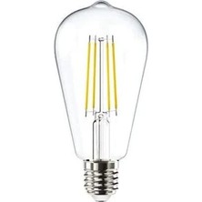 1001 E27 Filaman Lamba ST64, Sarı Işık 4W 470LM 2700K Clear