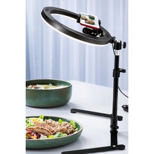 1001 10" Masaüstü Ring Light Çekim Standı – 30-47,5 cm Ayarlanabilir Yükseklik, Telefon Tutuculu �