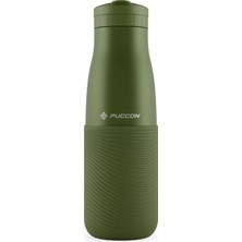 1001 Haki 500 ml Paslanmaz Çelik Termos - Silikon Kaplı (Dalga) Okul, Günlük, Kamp - 50022
