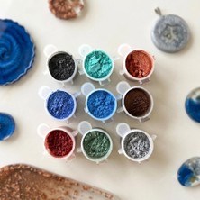 1001 9 Adet Boyası Reçine Sedef Toz Pigment Seti Şeffaf Reçine Pigment Set
