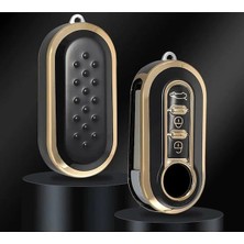 1001 Autohan Keys Doblo Ducato Anahtar Kılıfı, Nano Kaplama, Siyah-Gold Renk, Özel Tasarım Koruyucu