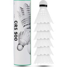 1001 6 Adet Badminton Topu Semi-Pro Dengeli Hız Başlangıç Kutulu Mantar Kafa Deluxe Top Seti Beyaz 62