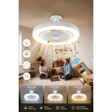 1001 LED Tavan Vantilatörü Uzaktan Kumandalı 3 Kademeli Fan & 3 Renk Işık ve Zaman Ayarlı Modern Fl
