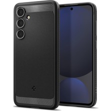 1001 Galaxy S24 Fe ile Uyumlu Kılıf Rugged Armor Üst Düzey Koruma Siyah Karbon Kapak - ACS08578 (Spig
