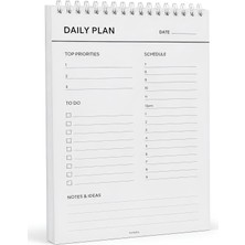 1001 Daily Planner, Tarihsiz Günlük Masaüstü Planlayıcı, Spiralli,15 × 23