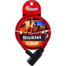 1001 Bisiklet Kilidi, Ince, 80X2 Cm, Kırmızı