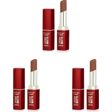 1001 Mood Satiny Matte Lipstick No:01 Bare Nude - Mat Ruj (3 Paketi)