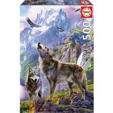 1001 Kayalardaki Kurtlar - 500 Parça Yapboz - Yapboz Tutkalı Dahil - Tamamlanmış Resim Ölçüleri 48