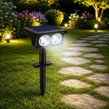 1001 Solar Bahçe Lambası 2W Smd Led, Toprak Çubuklu, Güneş Enerjili Bahçe Aydınlatma, 6500K Beyaz