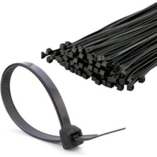 1001 Plastik Kablo Kelepçesi, Siyah, 100 Adet, Bağlama Seti (4.8 x 300 Mm)