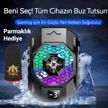 1001 SL31 Profesyonel Buz Tutan Telefon Soğutucu Rgb Işıklı Oyun Fanı + Desenli Parmaklık Hediye