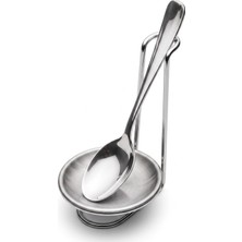 1001 Paslanmaz Çelik Kepçe Standı, Yemek Yağ Lekelerine Karşı Temiz Tutan Dik Metal Gövde, Kevgir