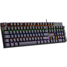 1001 Rapidfire Red Switch Mekanik & Rainbow Rgb Aydınlatma Anti-Ghosting Çift Enjeksiyon 105 Tuşlu Ful
