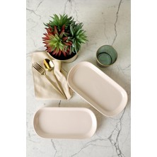 1001 Krem Noyan Kayık Tabak 28 cm 2 Adet 030